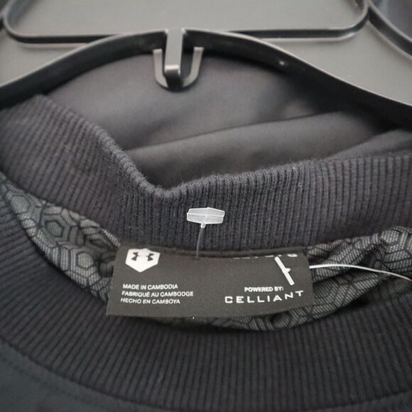 Under Armour 1369850 001 Women's Sz L Black UA Rush Woven Crew Sweatshirt $90 - Picture 5 of 8